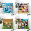 Phineas And Ferb Pillow Case Linen Cushion Covers For Decorative Sofa Home Pillows Case Car Chair Pillows Cases
