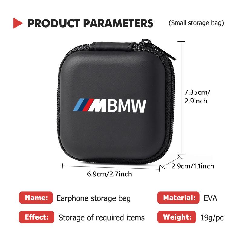 MUSE5 Car Portable EVA Storage Earphone Cable Case Bluetooth Bag For BMW M Performance Alpina M3 M5 M6 X1 X3 X4 X5 G20