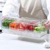 Fridge Ice Box with Lid Transparent Detachable 5 Compartments Salad Fruit Vegetable Storage Container Picnic Spice Case Ice Chilled Caddy