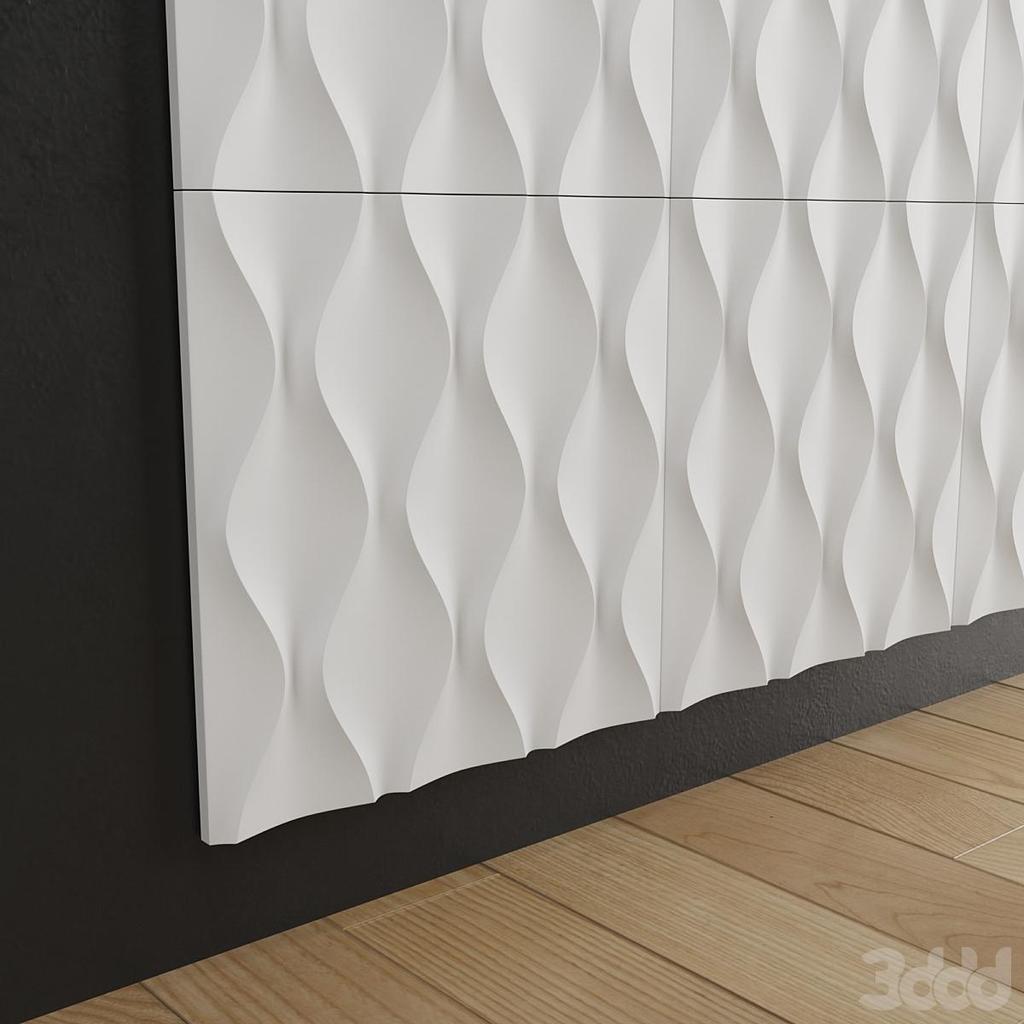 3D Wall Panel Mold for Gypsum, Plaster or Concrete Tile for Decorative Wall Panels 'Duna'