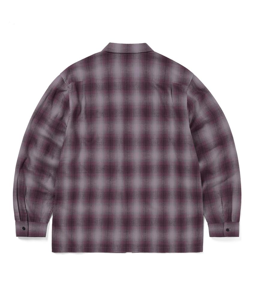 THISISNEVERTHAT Nep Check Zip Shirt Burgundy