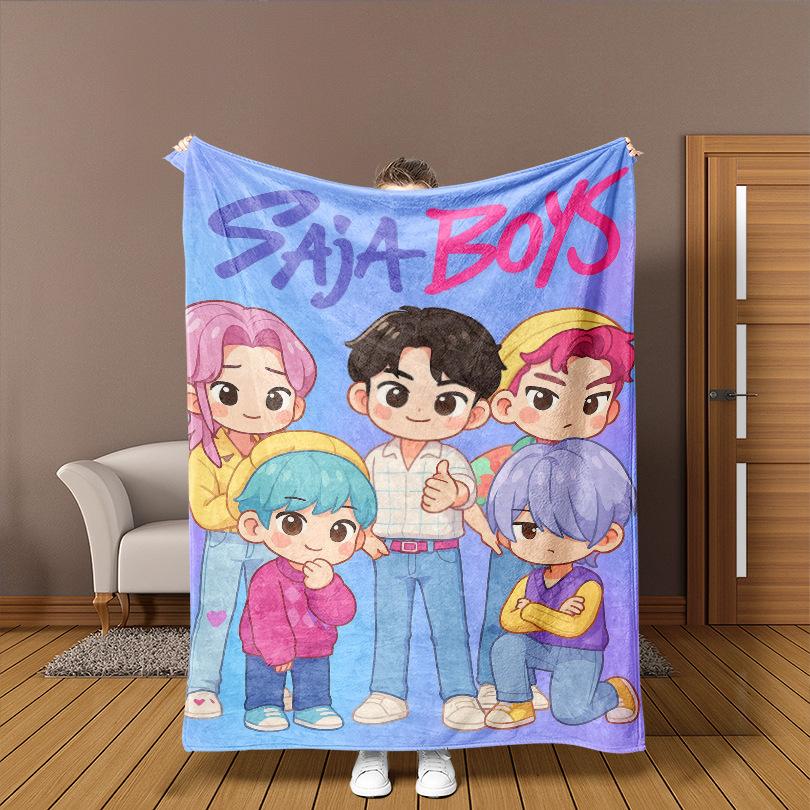 K-P Men'S Picture Girl Group Witch Hunter Group Peripheral Printing Blanket Flannel Comfortable Soft Blanket, Welfare Blanket, Gift Blanket