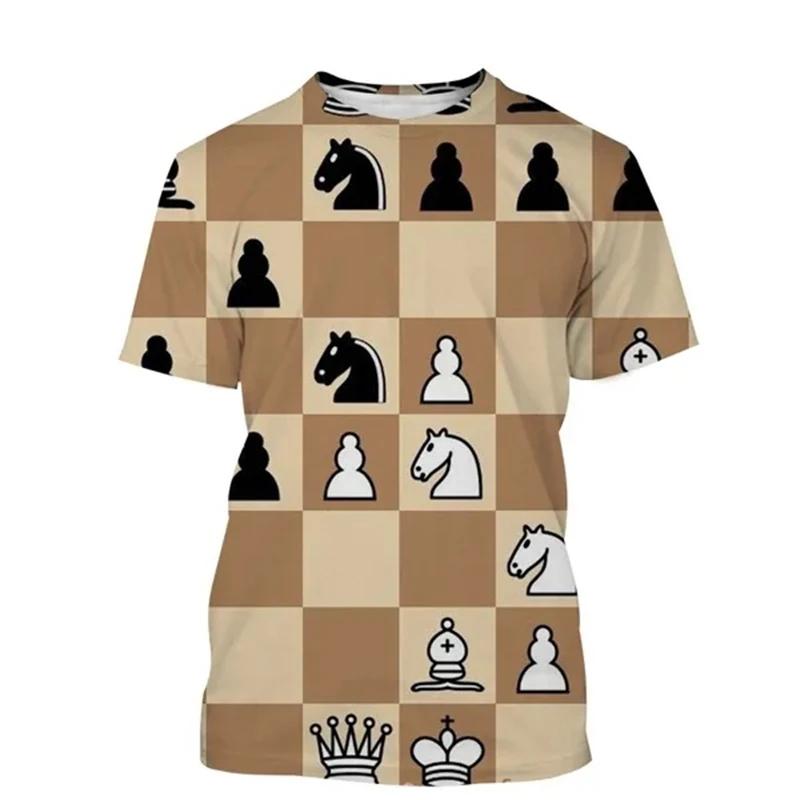 Chess T-shirt 3D Printing Design Fashion O-neck Short Sleeve Multiple Styles Tee Shirts Breathable Soft 2024 Summer y2k Tops