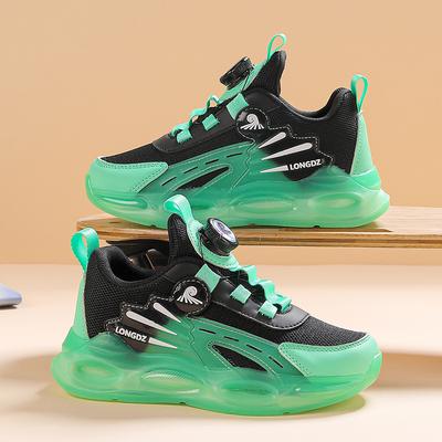 Новые кроссовки для мальчиков сетчатые дышащие нескользящие вращающаяся пряжка мягкая подошва легкие туфли тренд