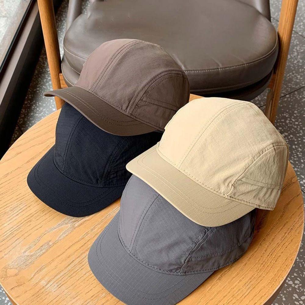 Japanese Style Short Brim Baseball Cap Nylon Peaked Cap Versatile Sun Hat Men