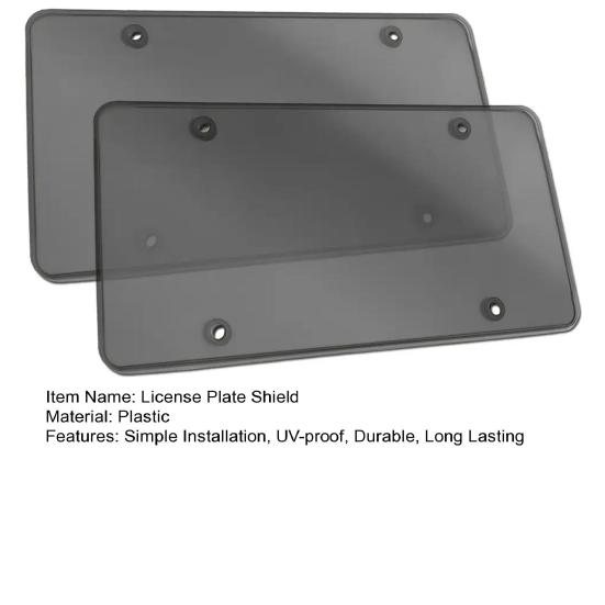 Автомобильный номерной знак с защитной крышкой. Комплект винтов. Легко устойчив к ультрафиолетовому излучению. Небьется в установке.