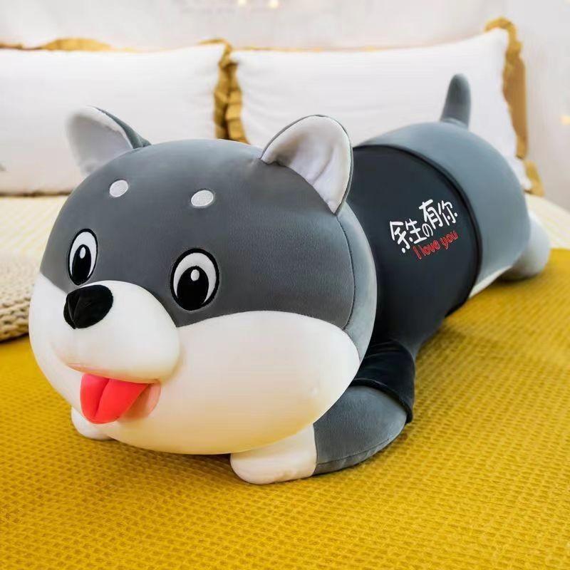 Plush Husky Dog Toy Cartoon Stuffed Animal Doll Bedroom Decoration Kids Gift