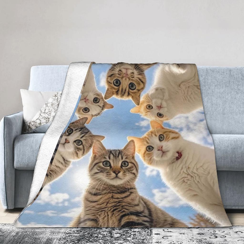 Funny Dog Selfie Flannel Blanket Winter Super Soft Throw Blanket for Girls Boys Outdoor Comfortable Bedspread Sofa Bed Cover