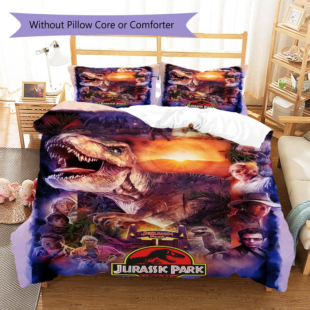 Jurassic Pattern Bedding Quilt Set Quilt Cover Pillowcase Home Decoration Gift (1 * duvet cover + 2 * pillowcase, without core)