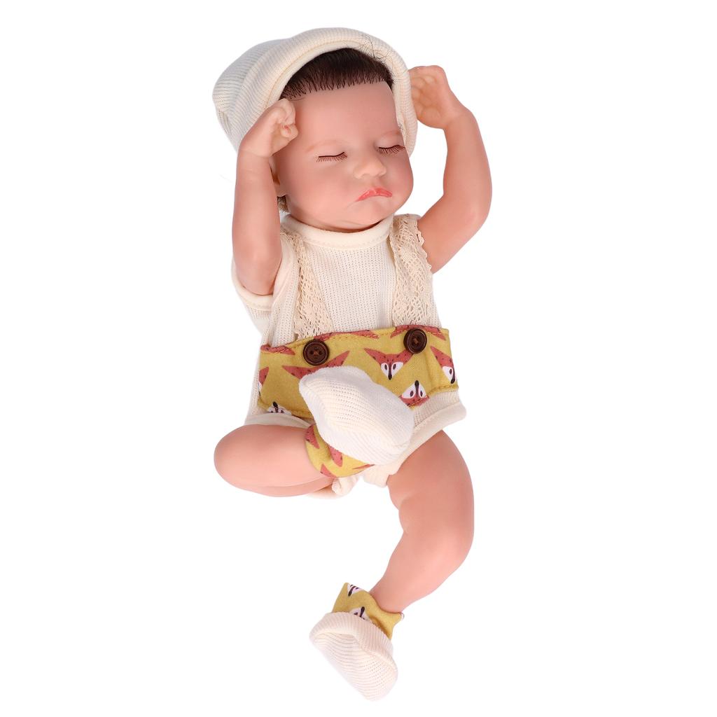 12 Inch Silicone Doll Lifelike Eye Closed Emulational Newborn Baby Dolls Washable WaterproofBaby
