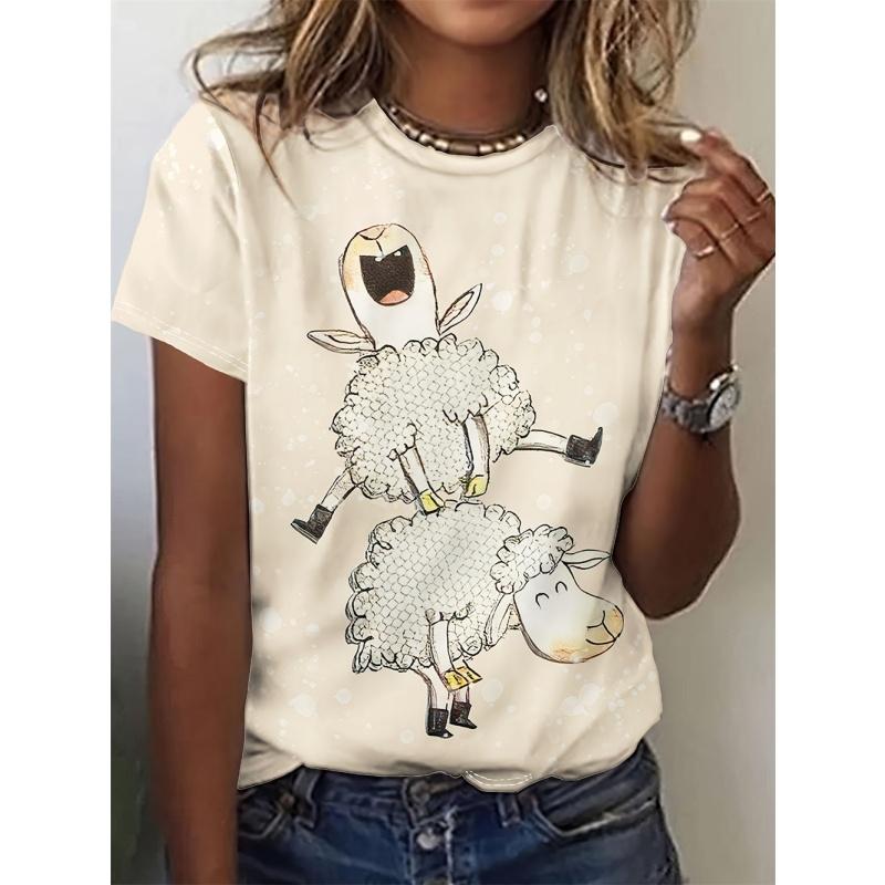 Hamster Hedgehog Cat Pattern T Shirt For Women Funny 3D Printed Short Sleeves Summer Loose T-Shirts O-Neck Tops Tees Streetwear