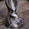 1pc,Purple Clay Backflow Incense Burner for Valentine's Day Gift Home Decor Tea Pet Incense Stick Holder (Without Incense)