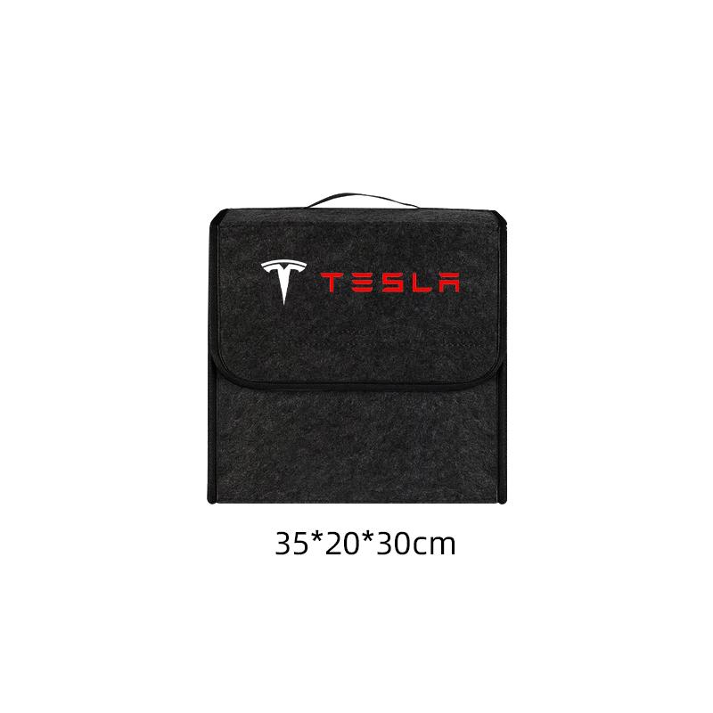 PAJL2 Car Soft Felt Storage Bag Organizer Cars Foldable Trunk Bag For Tesla model 3 model Y Car Stickers
