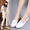 Genuine Leather Shoes For Women White Loafers Summer Clssic Style 2024 Nurse Shoes Woman Leather Flats