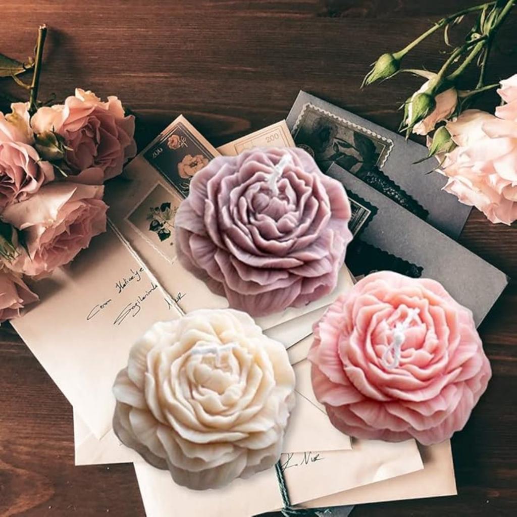 Силиконовые формы для мыла в виде цветка пиона, 3D-формы для свечей из смолы, силиконовая форма для помадки в виде цветка для украшения торта ручной работы, кекса, желе, конфет, шоколада