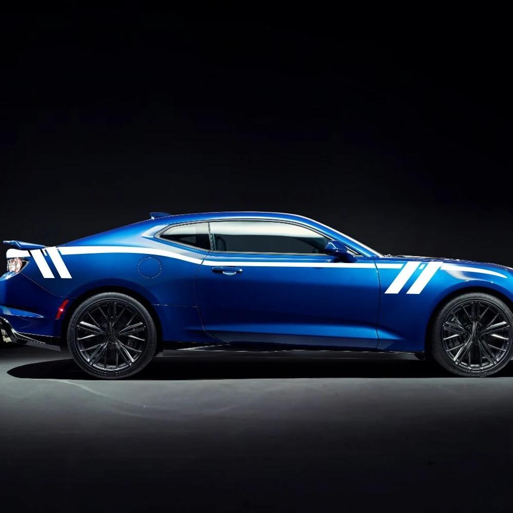 Car Waist Line Stickers For Chevrolet Camaro ZL1 Z28 RS SS Long Stripes Sport Styling Vinyl Film Decals Auto Tuning Accessories