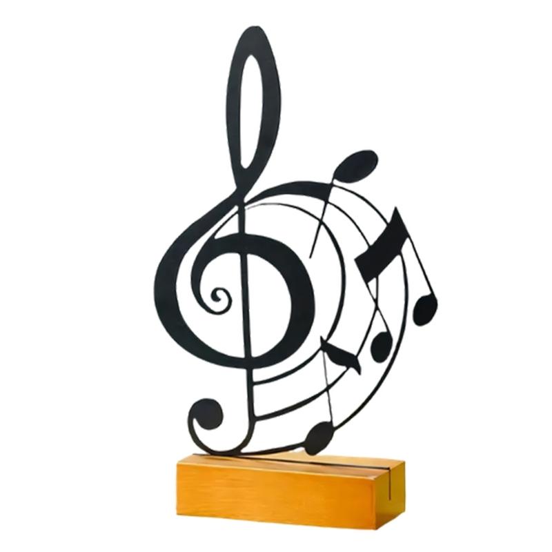 Металлическая Нота Арт Декор Деревянное Основание Музыкальная Тема Домашний Декор Для Гостиной Кабинета