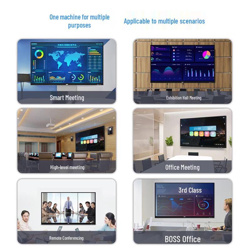 D&Q 115-inch Interactive Conference Flat Panel with Mobile Cart CN plug (adapter included)