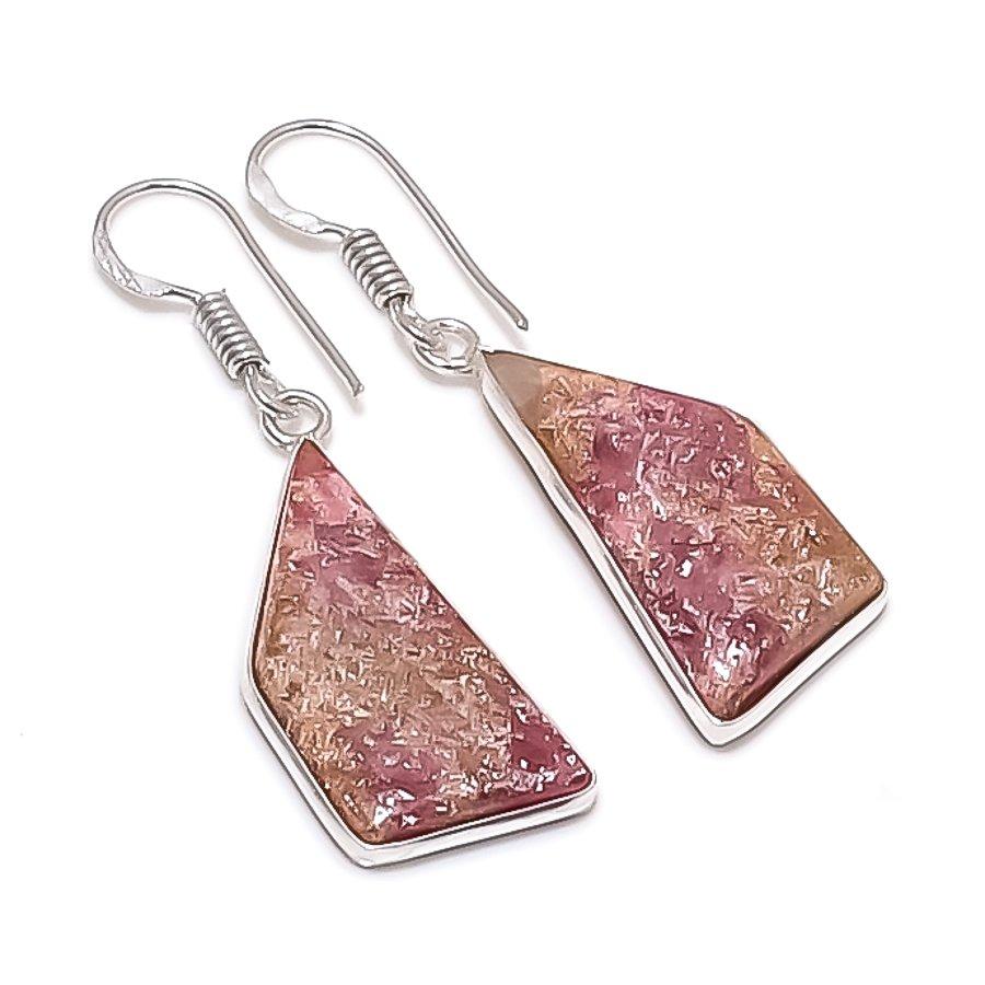 Серьги из натурального драгоценного камня «глаз призрака» из стерлингового серебра 925 пробы 1,65 дюйма A8R34