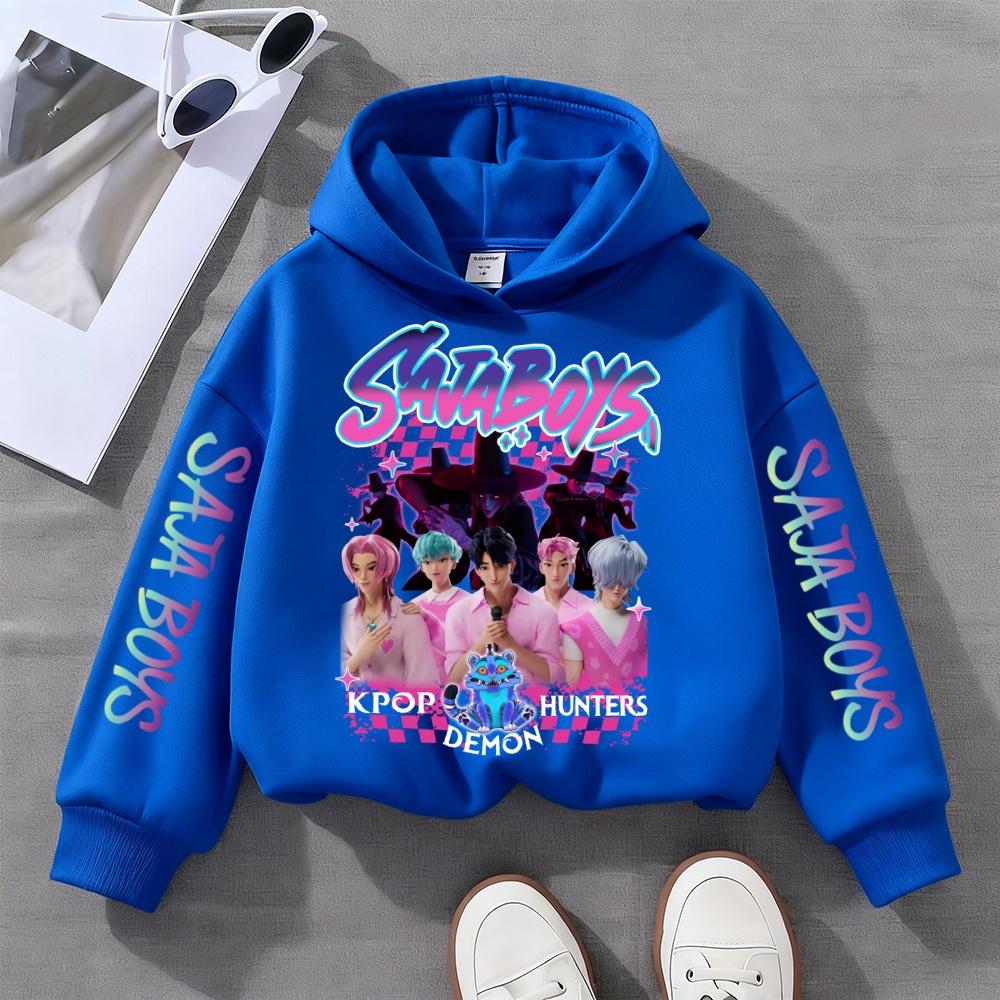 Детская одежда для охоты на ведьм K-pop, толстовки для девочек на весну и осень, модная и универсальная спортивная одежда