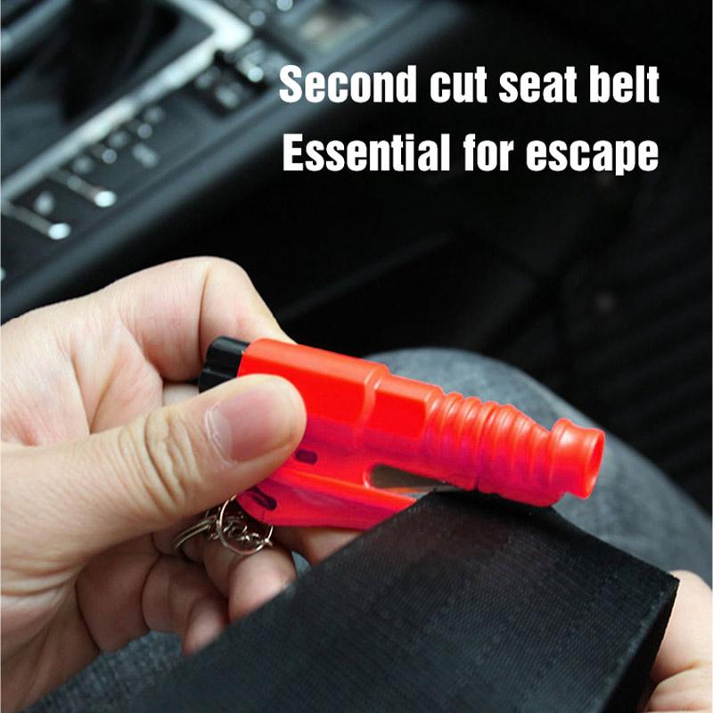 Car Safety Hammer Auto Emergency Glass Window Breaker Seat Belt Cutter Life-Saving Car Emergency Escape Hammer Survival Whistle