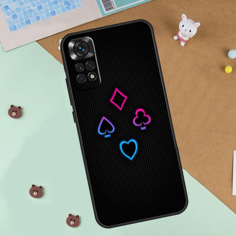 Чехол для игральных карт в стиле Покер для Xiaomi Redmi Note 13 12 11 9 10 14 Pro 10S 11S 12S Чехол для Redmi 13C 10C 12C 14C