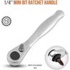 72 Teeth 1/4 Drive Ratchet Handle Wrench Bidirectional Ratchet Spanner  Screwdriver Bit