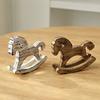 Расписанная вручную деревянная фигурка лошадки-качалки, винтажная миниатюрная статуэтка лошадки-качалки, украшение для дома, офиса, гостиной, настольный декор