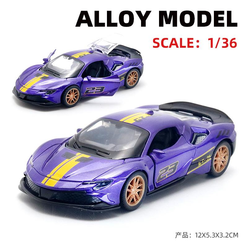 AAZN1 [Boxed] 1:36 Alloy Racing Model Boy Three Doors Pull Back Graffiti Car Gift Wholesale Cross-border