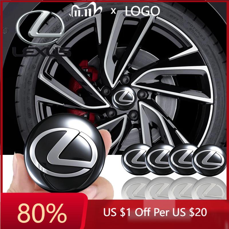 2026 Hot Interior Stickers 4Pcs 56mm Car Styling Wheel Center Hub Cap Stickers Accessories For Lexus NX200T ES250 ES300 ES350 RX