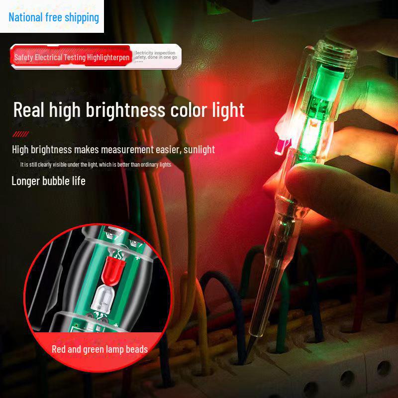 Модернизированная многофункциональная электрическая ручка электрика с двухцветной подсветкой и индукцией для обнаружения обрыва провода