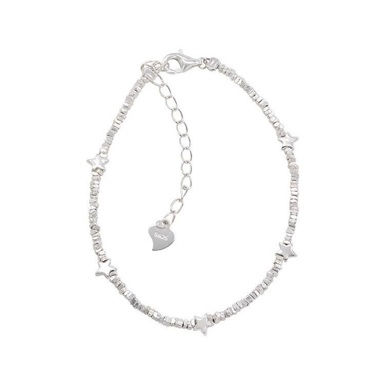 Браслет из стерлингового серебра S925, маленькие кусочки серебра, браслет XINGX, простая ниша, супер блестящие сердечки для девочек, универсальные