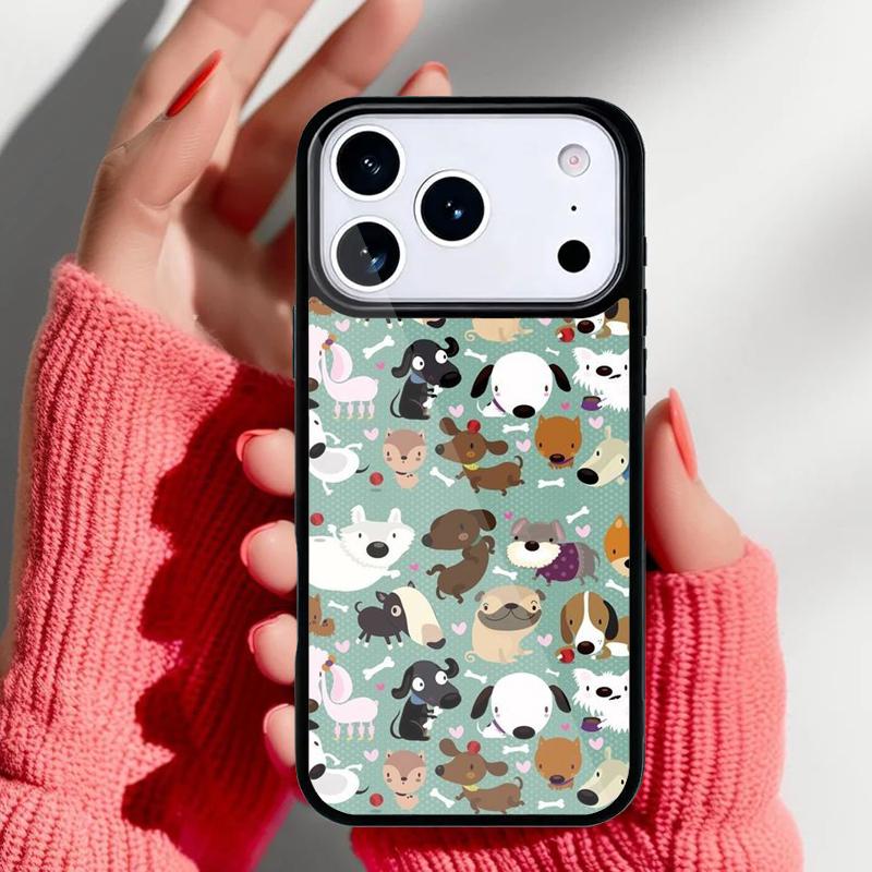 Мультяшный Животный Собака Кошка Свинья Чехол для Телефона для iPhone 17 16 15 14 13 Pro Max Задняя Крышка для 12 11 Pro Coque