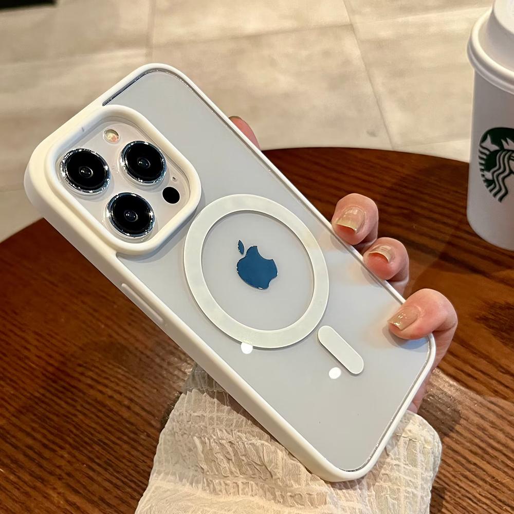 Роскошный прозрачный чехол для Magsafe для iPhone 16 15 14 13 12 11 Pro XS XR Max Mini Plus Чехлы-накладки для магнитной беспроводной зарядки