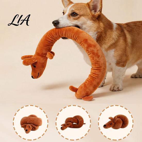 Tug of War Dog Toys Plush Squeaky Toy, Long Strip Stuffed Animal Chew Aggressive Chewer for Dogs Interactive Tug-of-War Toy Small to Medium