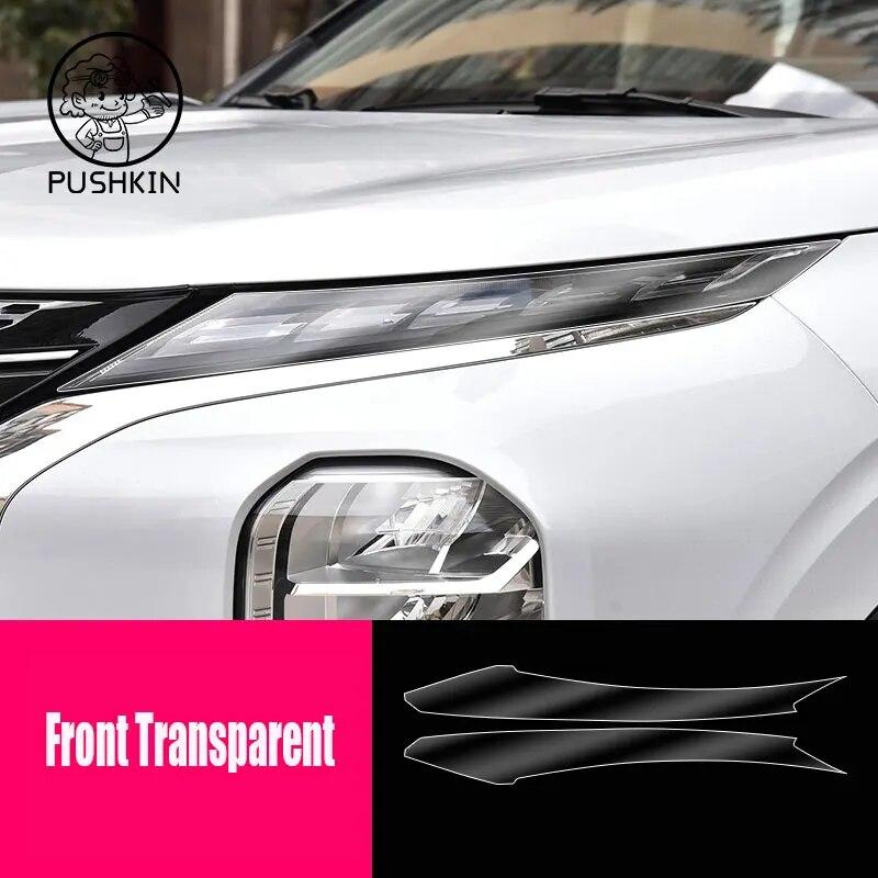 Headlamp Car Styling Sticker for Mitsubishi Outlander 2022 2023 Headlamps TPU Smoke Black Headlights Protector Film Accessories