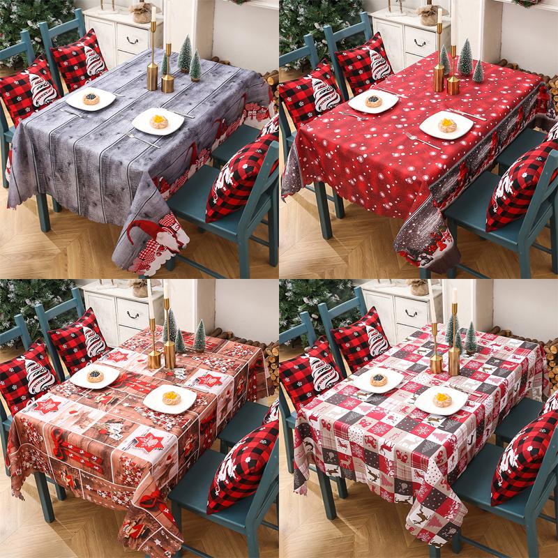 Christmas Printed Tablecloth Rectangle Dining Table Tablecloth Xmas Decorations Party Decoration