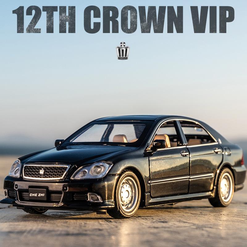 Toyota Crown 12th Generation Simulation Diecast & Toy Vehicles Sounds & Light Pull Back Car 1:32 Alloy Collection Model