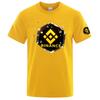 2026 Binance Крипто Логотип Принт Высокое Качество Оверсайз Люксовый Бренд 100 Хлопок Принт Лето Для Унисекс Футболка с Коротким Рукавом