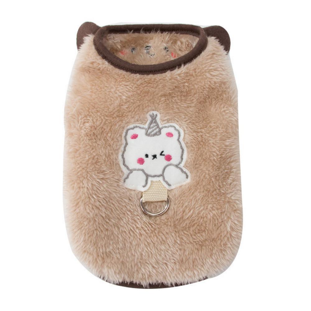 Spring Korean Version of the Bear Can Be Towed Vest Two-legged Fleece Jacket Small Dog Teddy Dog Cat Pet Clothes