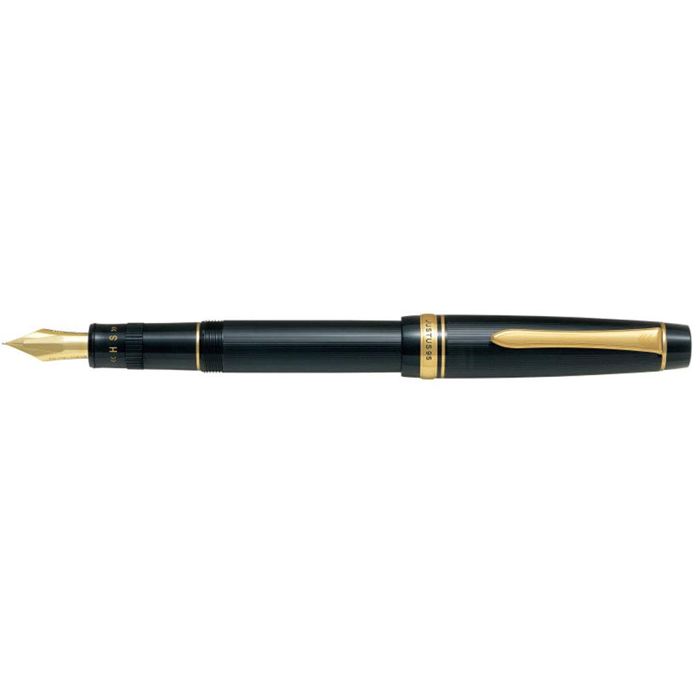 Перьевая ручка Pilot Justus 95, полосатая, черная, средний кончик (M) FJ-3MR-SB-M