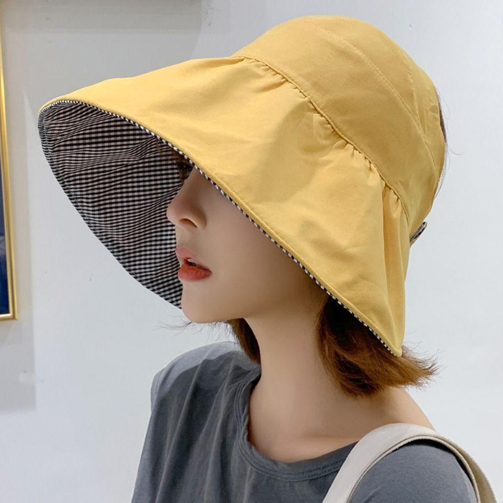 Foldable Sunscreen Hat Cotton Empty Top Cap New Sun Hat