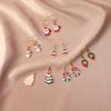 1 Pair Dangle Earrings Christmas Tree Snowman Dripping Oil Santa Claus Earrings Jewelry Accessory