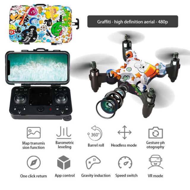 Мини-дрон HD Wi-Fi FPV в форме багажа Дрон с дистанционным управлением и камерой складной квадрокоптер с возвратом в один клик игрушки