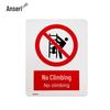 no climbing aluminum rectangular sign 250x315mm