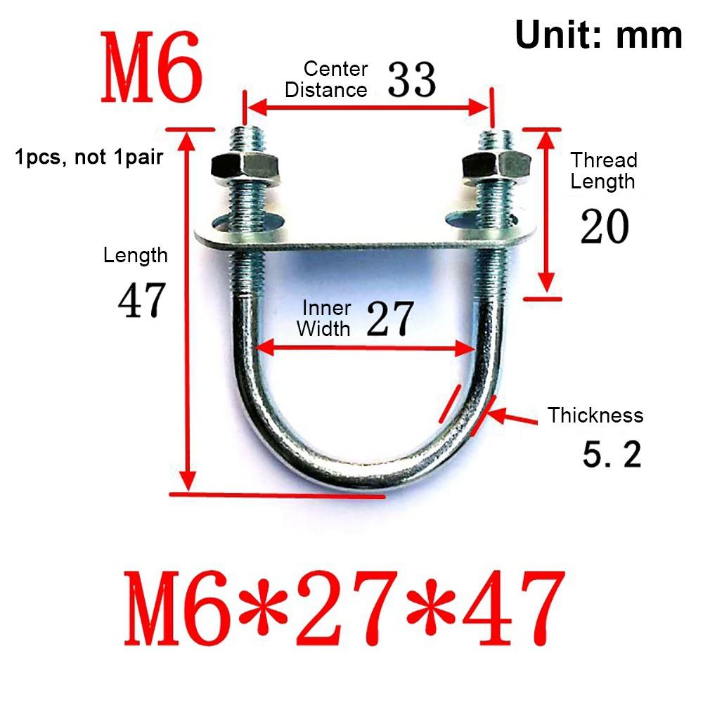 1 шт. Новый оцинкованный Q235 углеродистая сталь M8 зажим для круглой трубы с крепежными винтами круглый болт трубный U-образный хомут для круглой трубы