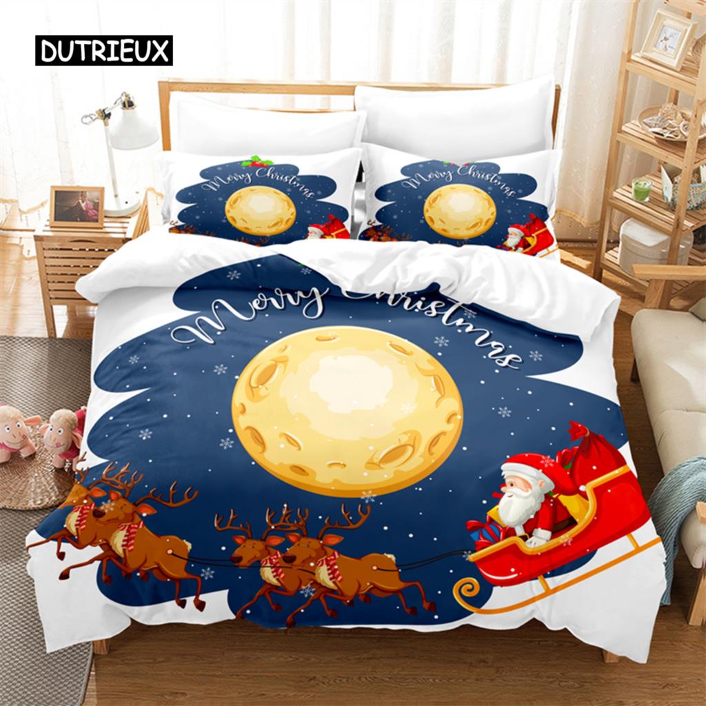 Комплект постельного белья «Рождественские сани», комплект постельного белья с 3D-принтом, комплект постельного белья с цифровой печатью, комплект постельного белья размера «queen size», модный дизайн