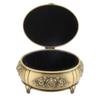 Jewelry Box Retro Rose Metal Oval Shaped Jewelry Storage Box Organizer for Ring Necklace Earrings