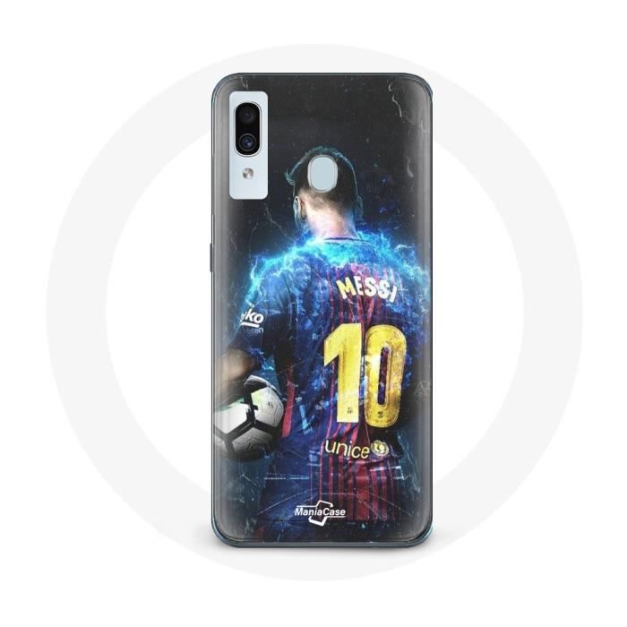 Coque - Maniacase - Samsung Galaxy A30 - Lionel Messi - Club de football de Barcelone - Noir