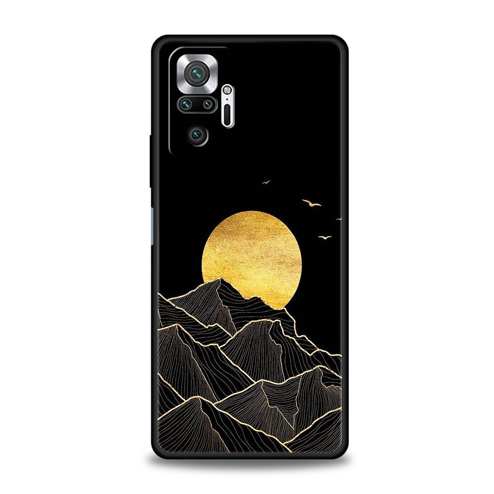 Абстрактный Рассвет в Горах Линия Чехол для Телефона Для Xiaomi Redmi Note 15 14 13 12 5G 11 10 Pro Plus 4G 9S 14C 13C 12C 10C TPU Чехол